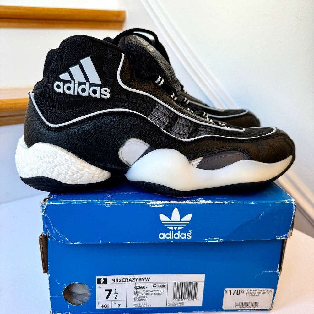Nwt Adidas Never Made 98 X Crazy Byw In Black / White Sneakers